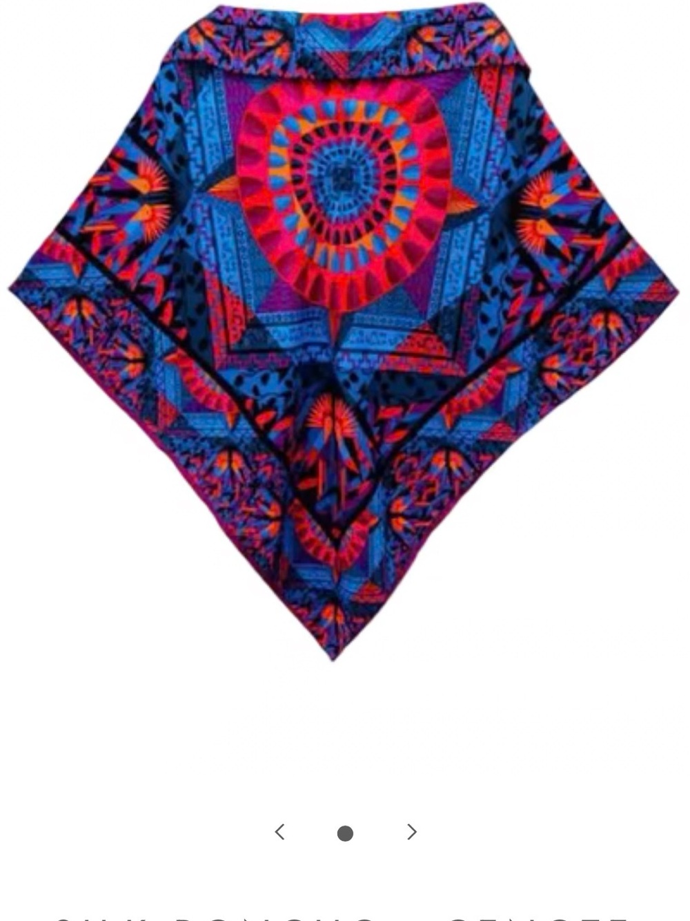 Pineda Covalin -Mexico Colorful Silk Scarf/ Top Turquoise & Red color way.